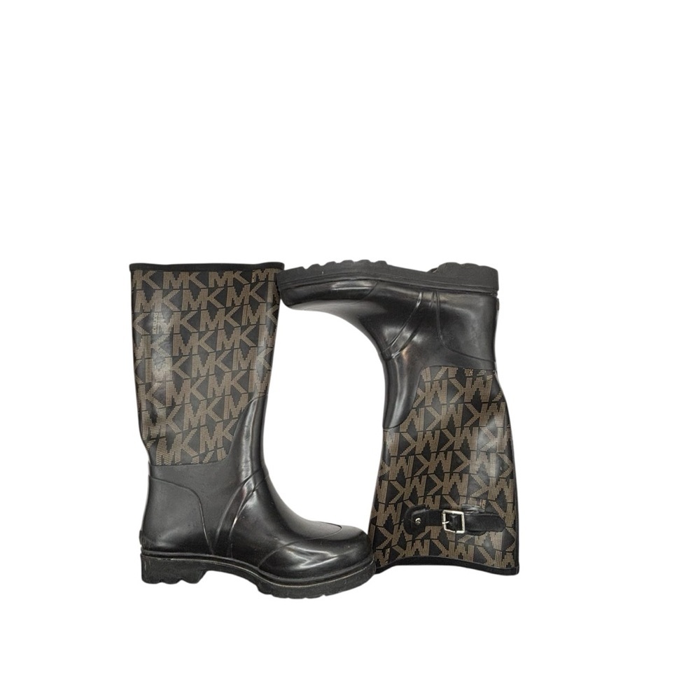 Michael Kors Black and Brown Rain Boots Size 7